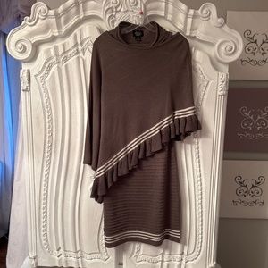 Knit dress and puncho